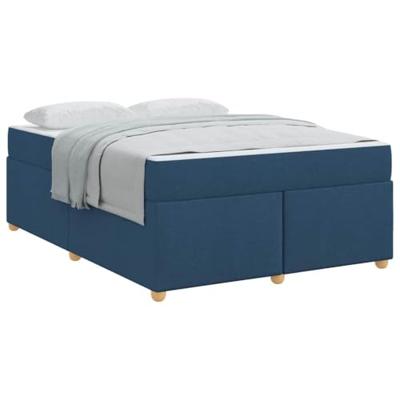 Bedframe met matras Blauw 160 x 200 cm Stof