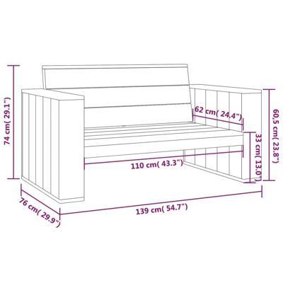 Tuinbank 139 cm geïmpregneerd grenenhout