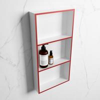 MONDIAZ EASY Nis 59,5x29,5cm in solid surface kleur Fire | Talc. 3 vakken geschikt voor in- of opbouw - thumbnail