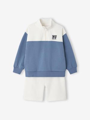 Set short sweater voor jongens middenblauw Set short sweater voor jongens middenblauw
