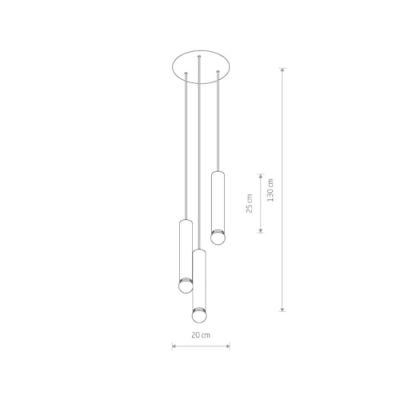 Lyora 3-lichts hanglampBaton goud - 7855