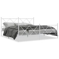 Bedframe met hoofd- en voeteneinde metaal wit 180x200 cm - thumbnail