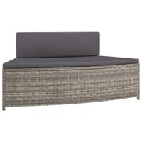 Spa-bankjes met kussens 2 st poly rattan grijs - thumbnail