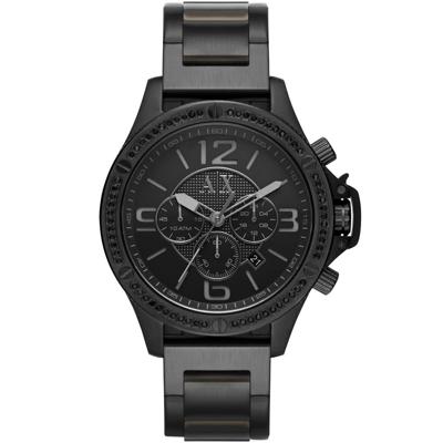 Horlogeband Armani Exchange AX1520 Staal Zwart 22mm