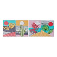 Schilderij DKD Home Decor Tropical Canvas Tropisch (30 x 1,8 x 40 cm) (4 Stuks) - thumbnail