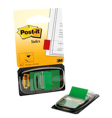 Post-it index standaard, ft 24,4 x 43,2 mm, houder met 50 tabs, groen