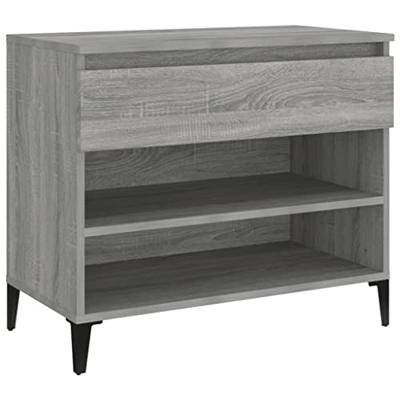 VidaXL Schoenenkast 70x36x60 cm bewerkt hout sonoma grijs VidaXL Schoenenkast 70x36x60 cm bewerkt hout sonoma grijs