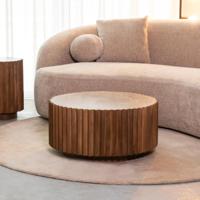 LABEL51 Ronde Salontafel 'Novan' Mangohout, 70cm - thumbnail