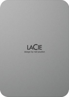 LaCie Mobile Drive 2TB v2 USB-C Moon Silver w/Rescue