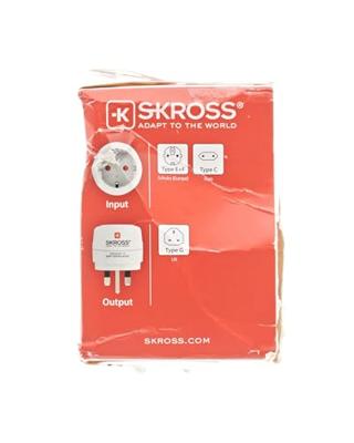 Skross SKR1500230E Reisadapter Europa-naar-uk Geaard
