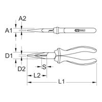 KS Tools 1171118 Platte rondbektang Recht Gereedschapsstaal 215 mm - thumbnail