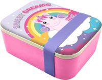 Sweet Dreams broodtrommel eenhoorn 14 x 18 cm bamboe roze - thumbnail