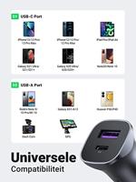 Autolader - UGREEN - 1 USB-C + 1 USB-A - 30W - Grijs - thumbnail