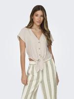 Only Onlsiesta Ss Knot Lin Bl Shirt Pnt Noos T-shirts Moonbeam - thumbnail