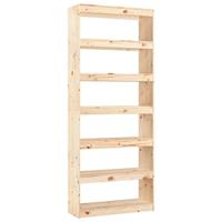 Boekenkast/kamerscherm 80x30x199,5 cm massief grenenhout - thumbnail