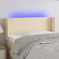 Hoofdbord LED 103x16x78/88 cm stof crèmekleurig - thumbnail