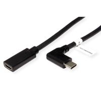 ROLINE Type C Video Kabel, USB-C (DP Alt Mode) Extension Kabel C-C, M/F, zwart, 2 m - thumbnail