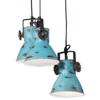 VidaXL Hanglamp 25 w e27 30x30x100 cm verweerd blauw VidaXL Hanglamp 25 w e27 30x30x100 cm verweerd blauw