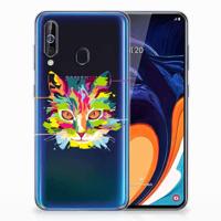 Samsung Galaxy A60 Telefoonhoesje met Naam Cat Color - thumbnail