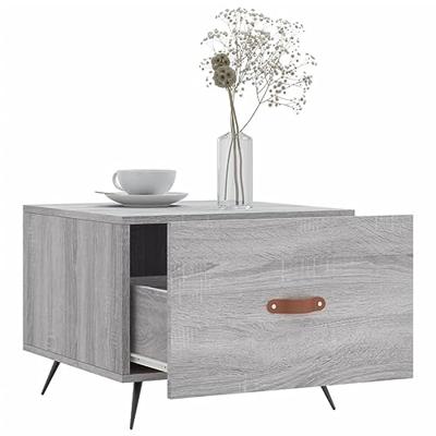 Salontafel 50x50x40 cm bewerkt hout grijs sonoma eiken