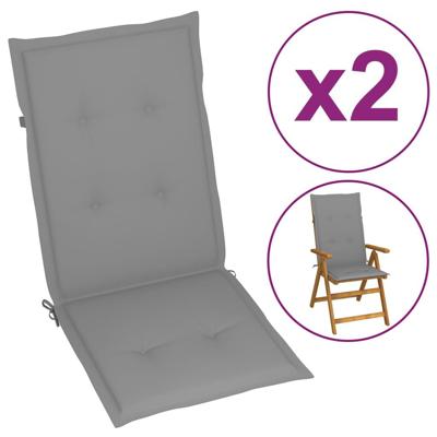 VidaXL Tuinstoelkussens rugleuning 2 st 120x50x3 cm stof grijs VidaXL Tuinstoelkussens rugleuning 2 st 120x50x3 cm stof grijs