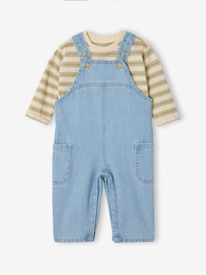 Babyset salopet voor babyjongens saliegroen