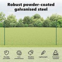 VidaXL Afrasteringspaal 5 pcs groen 140 cm staal - thumbnail