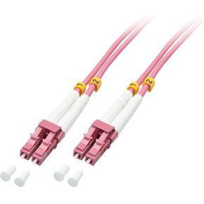 LINDY 46340 Glasvezel Optische vezel Aansluitkabel 1.00 m Pink [1x LC-stekker - 1x LC-stekker] 50/125 µ Multimode OM4