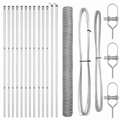 VidaXL Afrasteringspaal zilver 25 x 1,6 m (36 mm gaas) staal
