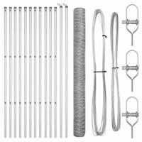 VidaXL Afrasteringspaal zilver 25 x 1,6 m (36 mm gaas) staal - thumbnail