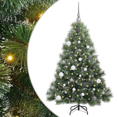 Kunstkerstboom met 150 LED met standaard Groen 150 cm PE en PVC