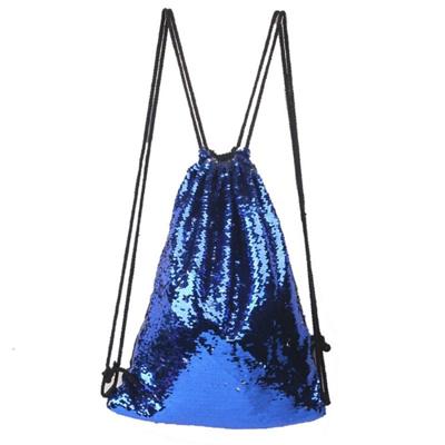 Zeemeermin glinsterende Sequin koord sport rugzak Schoudertas (saffier blauw zilver) Zeemeermin glinsterende Sequin koord sport rugzak Schoudertas (saffier blauw zilver)