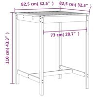 5-delige Barset massief grenenhout wit - thumbnail