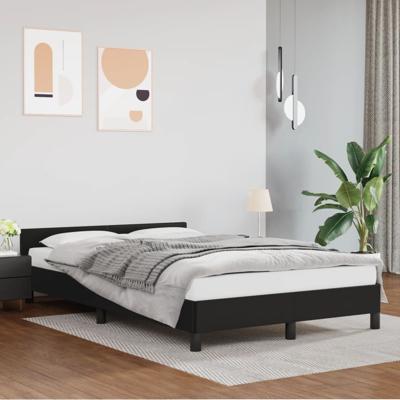 Bedframe met hoofdbord kunstleer zwart 120x200 cm