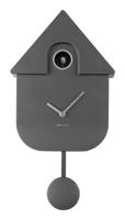 Wall Clock Modern Cuckoo Metallic Dark Grey - thumbnail