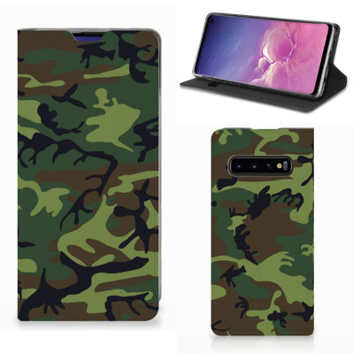 Samsung Galaxy S10 Hoesje met Magneet Army Dark Samsung Galaxy S10 Hoesje met Magneet Army Dark