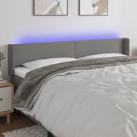Hoofdbord LED 163x16x78/88 cm stof donkergrijs - thumbnail