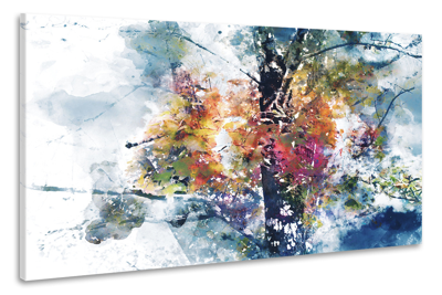 Schilderij - Boom in herfst (print op canvas), 2 maten, Premium print