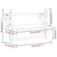 Wandschappen met stangen 2 st 40x25x30 cm grijs sonoma eiken - thumbnail