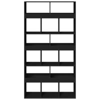 Boekenkast 100x33x187,5 cm bewerkt hout zwart - thumbnail