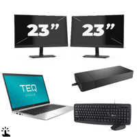 HP EliteBook 840 G7 - Intel Core i7-10e Generatie - 14 inch - Touch - 8GB RAM - 256GB SSD - Windows 11 + 2x 23 inch Monitor - thumbnail