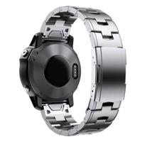 By Qubix - Titanium schakelband - Zilver - Compatible met Garmin Fenix 7X / 6X / 5X - Compatible Garmin bandje - thumbnail