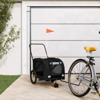 Hondenfietstrailer oxford stof en ijzer zwart - thumbnail