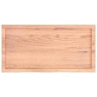VidaXL Wastafelblad 100x50x(2-6) cm behandeld massief hout lichtbruin - thumbnail