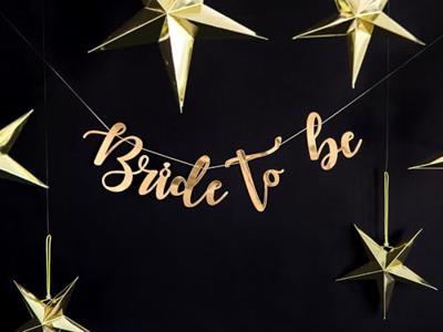 Banner Bride to be Goud - 80x19cm