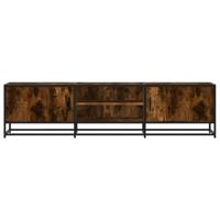 Tv-meubel 160x35x41 cm bewerkt hout metaal gerookt eikenkleur - thumbnail