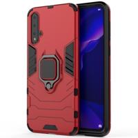 PC + TPU schokbestendige beschermende case voor Huawei Nova 5 met magnetische ring houder (rood) - thumbnail