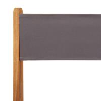 Tuinstoelen 4 st inklapbaar massief hout en stof antracietkleur - thumbnail