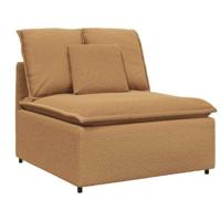 Modulaire bank middenmodule met kussens 100 cm beige - thumbnail