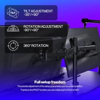 ENDORFY Atlas dubbele, solide metalen constructie, tot 8 kg per stuk, 2 x 27 max, grote hoogteverstelling, draaifunctie, VESA 75×75 mm en 100×100 mm, EY8F003 - thumbnail